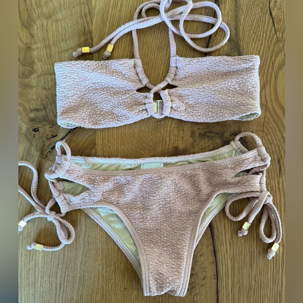 SUBDO ruched  pink bikini. size 2